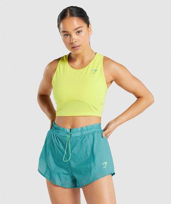 Gymshark Pulse Crop Ženske Majica Bez Rukava Žute | HR 3198KOR